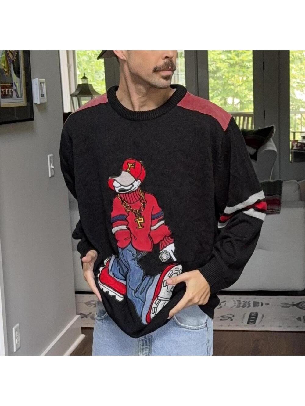 🔥 Paco Jeans Elite Jeans Hip Hop Knit Sweater XXL Y2K Streetwear